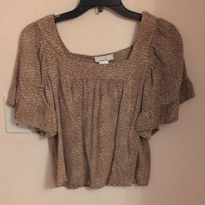 URBAN Romantics Tan Floral Blouse